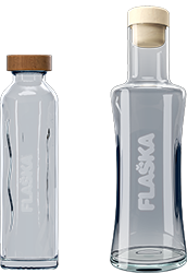 flaska glasflasche und vodan krug für strukturiertes wasser