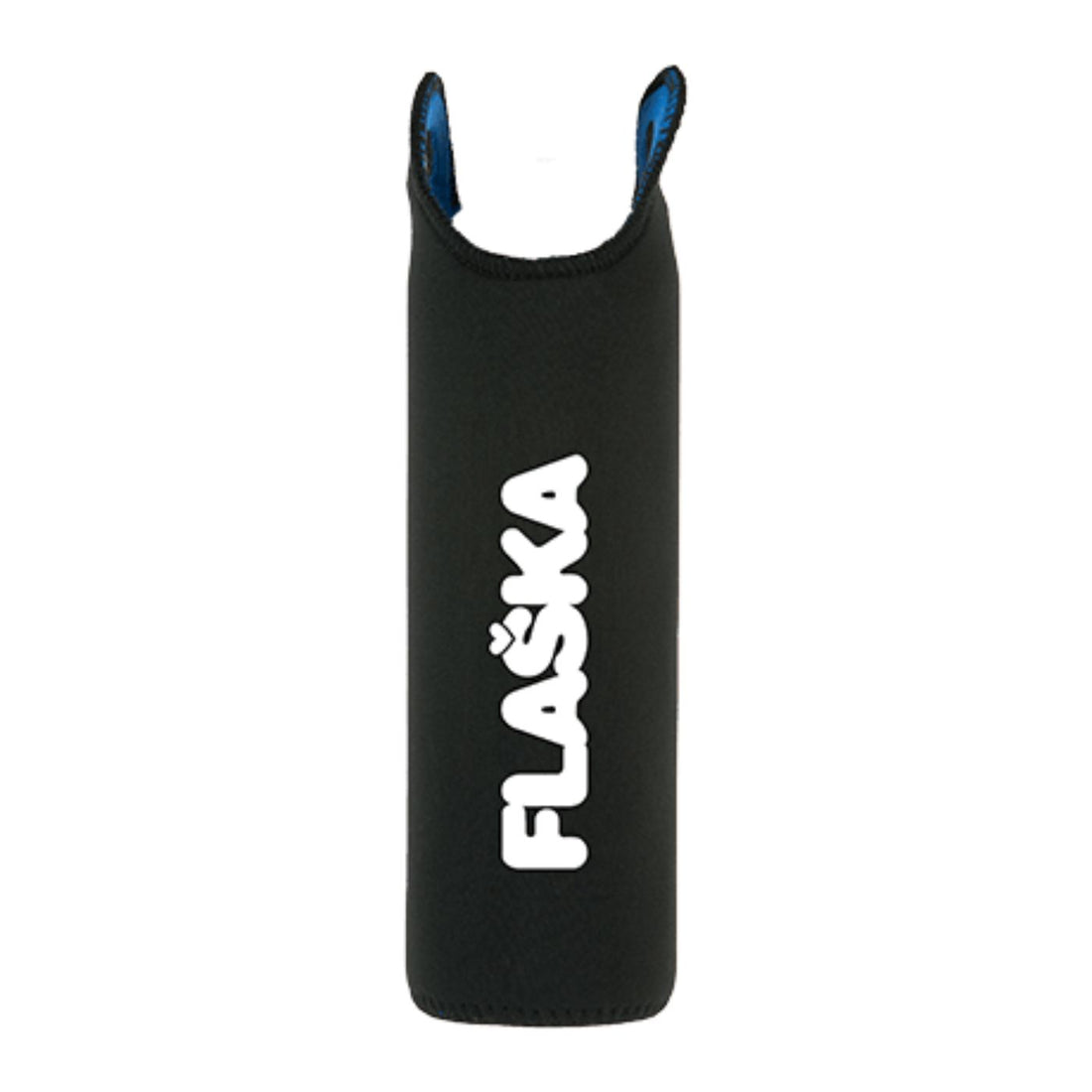 schwarzer neopren schutzhülle mit flaska-logo-motiv