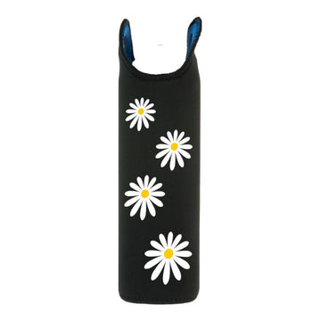schwarze neopren schutzhülle mit gänseblümchen design