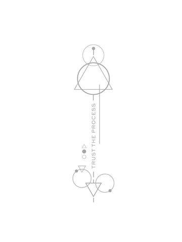 geometrisches design mit den worten trust the process