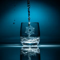 wasser fällt in wassertrinkglas flaska masaru emoto love and gratitude wasserkristall