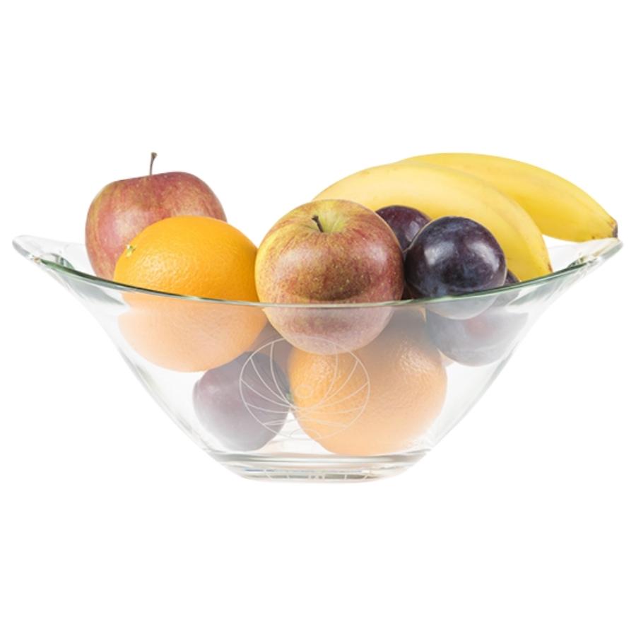 flaska glas fruchtschale mit verschiedenen früchten