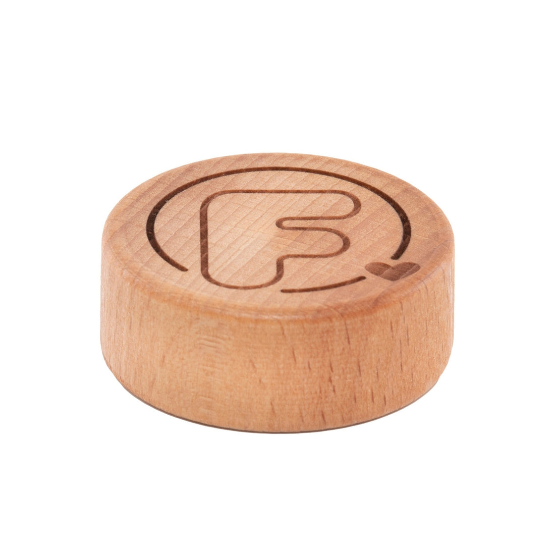 runder holzverschluss mit flaska logo