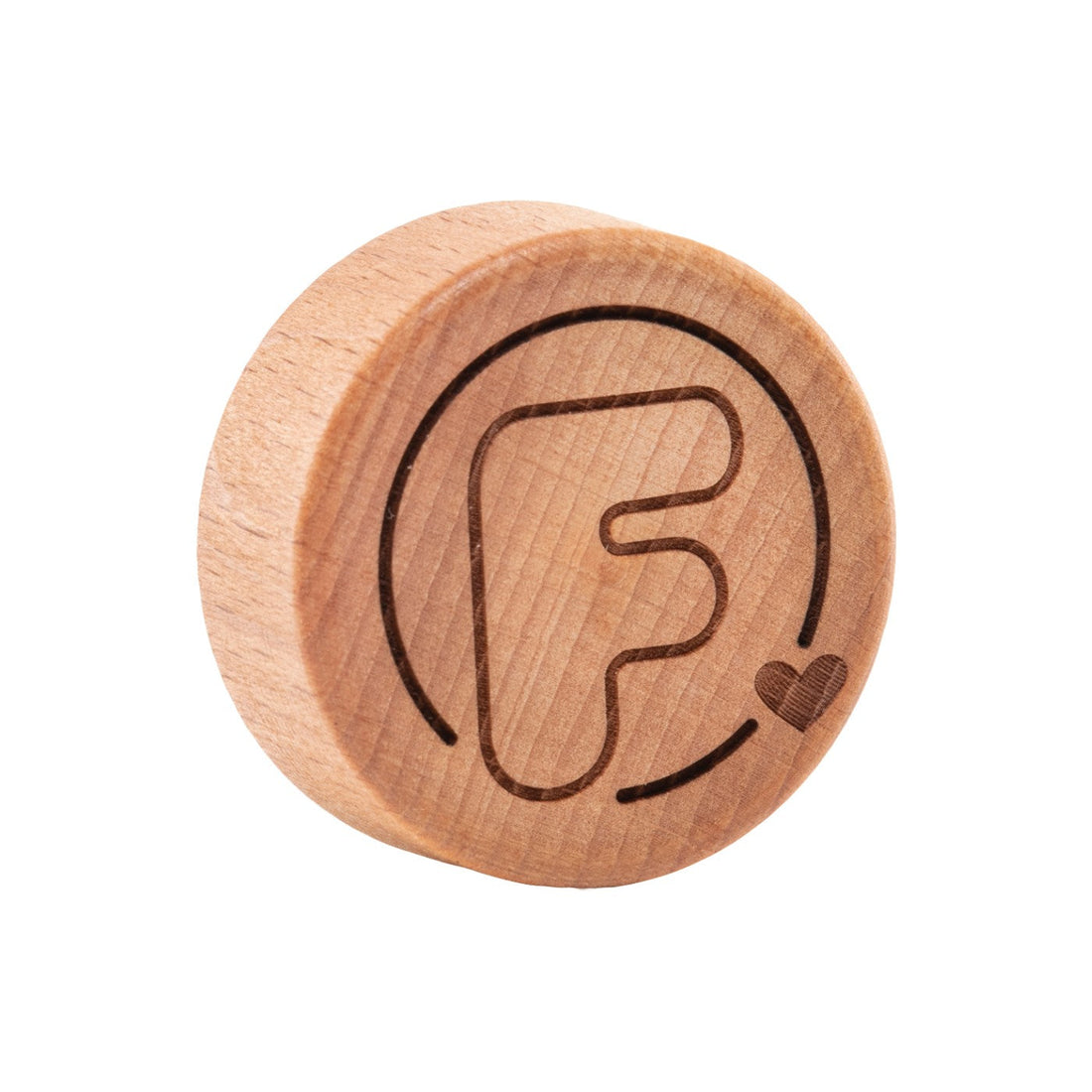 runder holzverschluss mit flaska logo