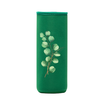grüne neopren schutzhülle mit blättern an zweig design für flaska schraubverschluss flasche