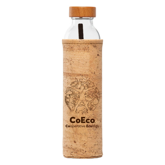 flaska glasflasche mit kork schutzhülle und coeco design