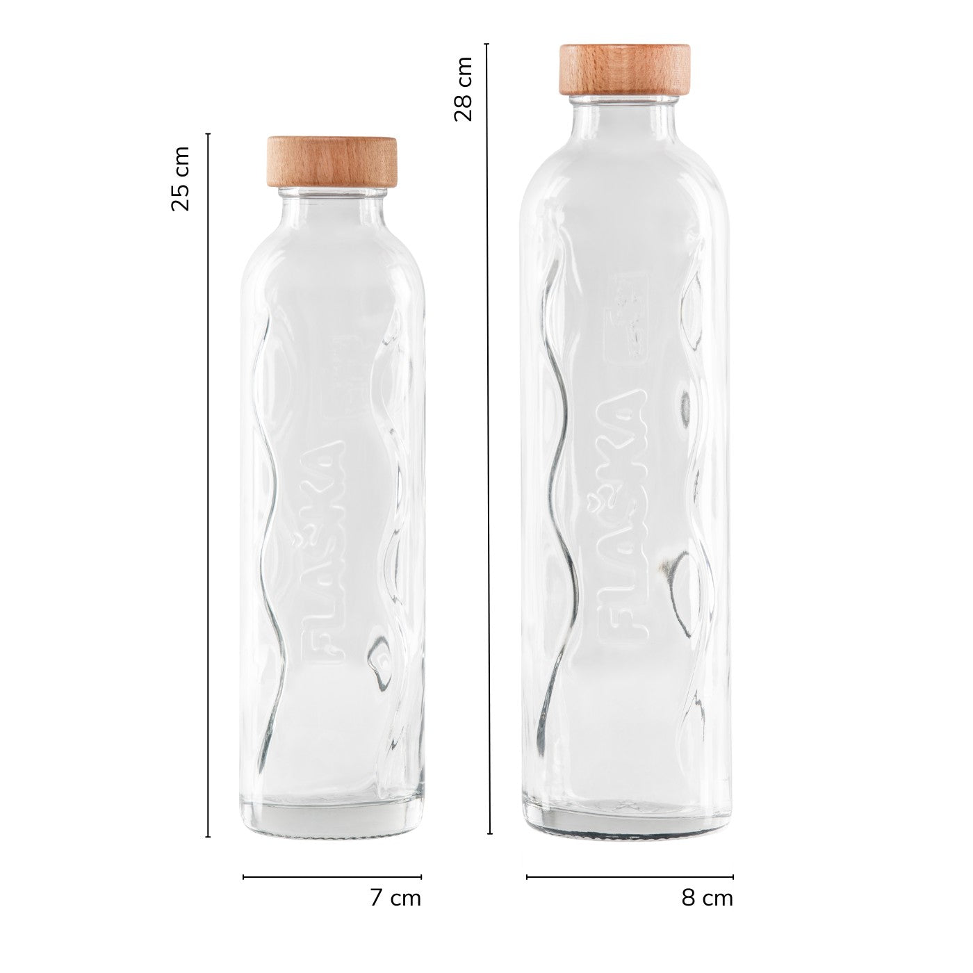 flaska glas schraubverschluss glaswasserflasche ohne deckel verschiedene dimensionen