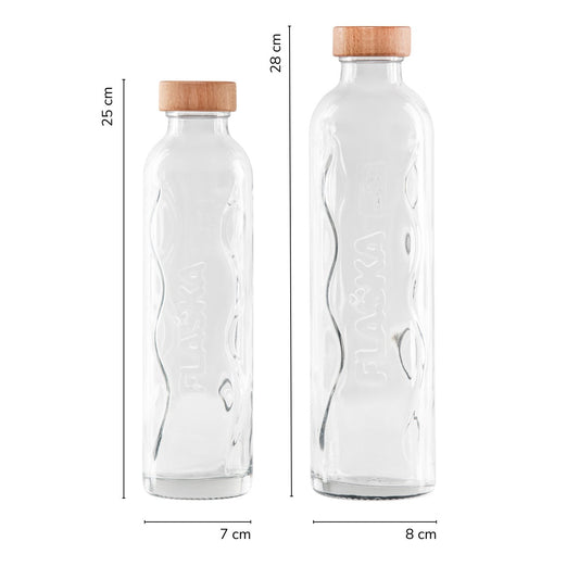 flaska glas schraubverschluss glaswasserflasche ohne deckel verschiedene dimensionen