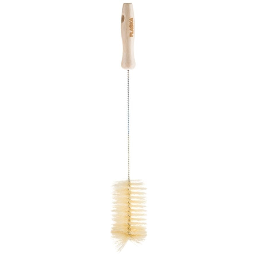 flaschenbürste mit naturborsten und holzgriff